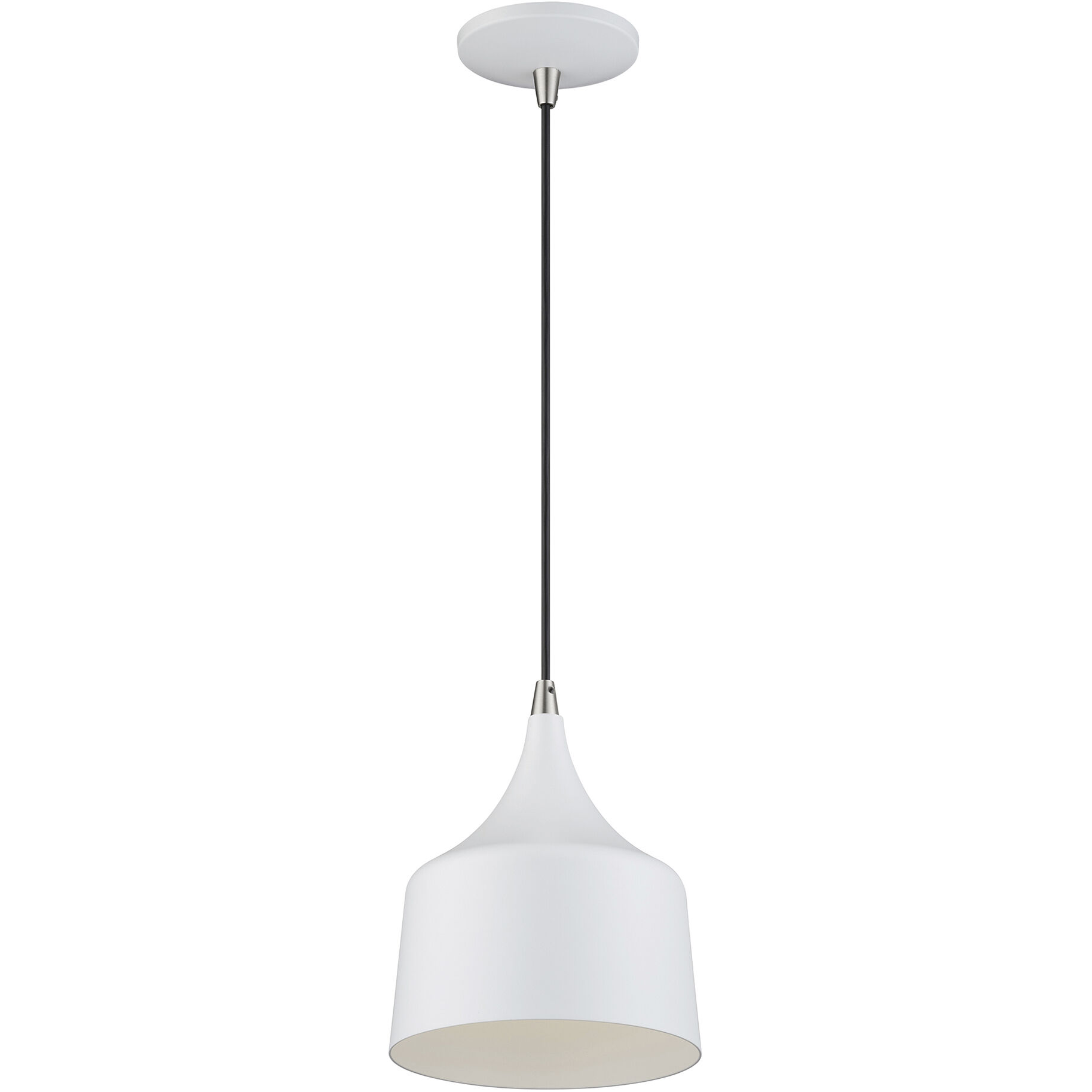 Bolita 8 inch White with Brushed Nickel Accents Pendant Ceiling Light