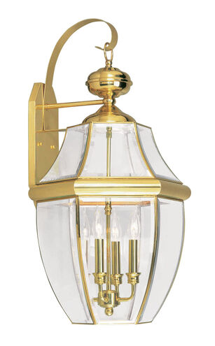 Monterey 4 Light 30 inch Polished Brass Outdoor Wall Lantern
