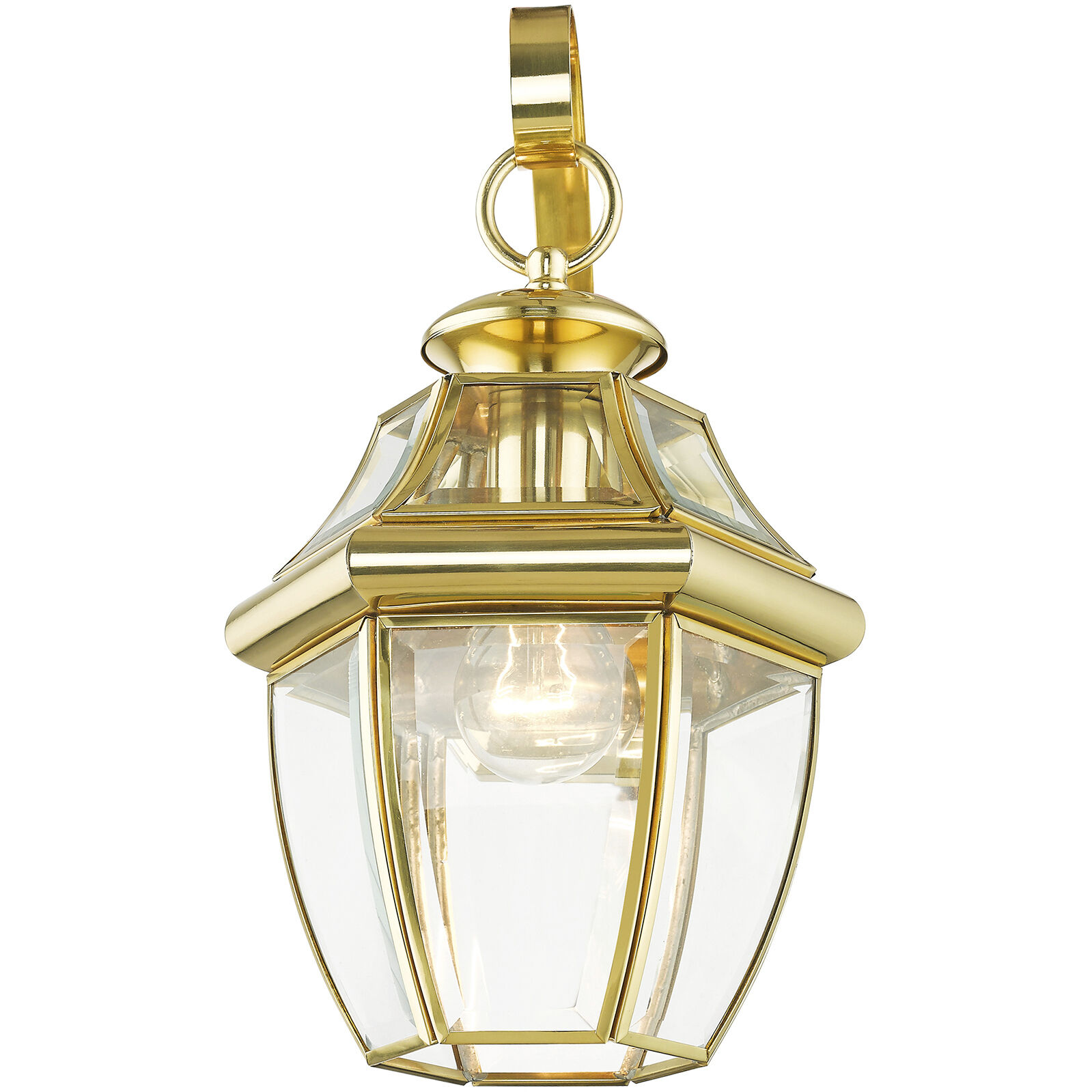 Monterey 1 Light 13 inch Polished Brass Outdoor Wall Lantern