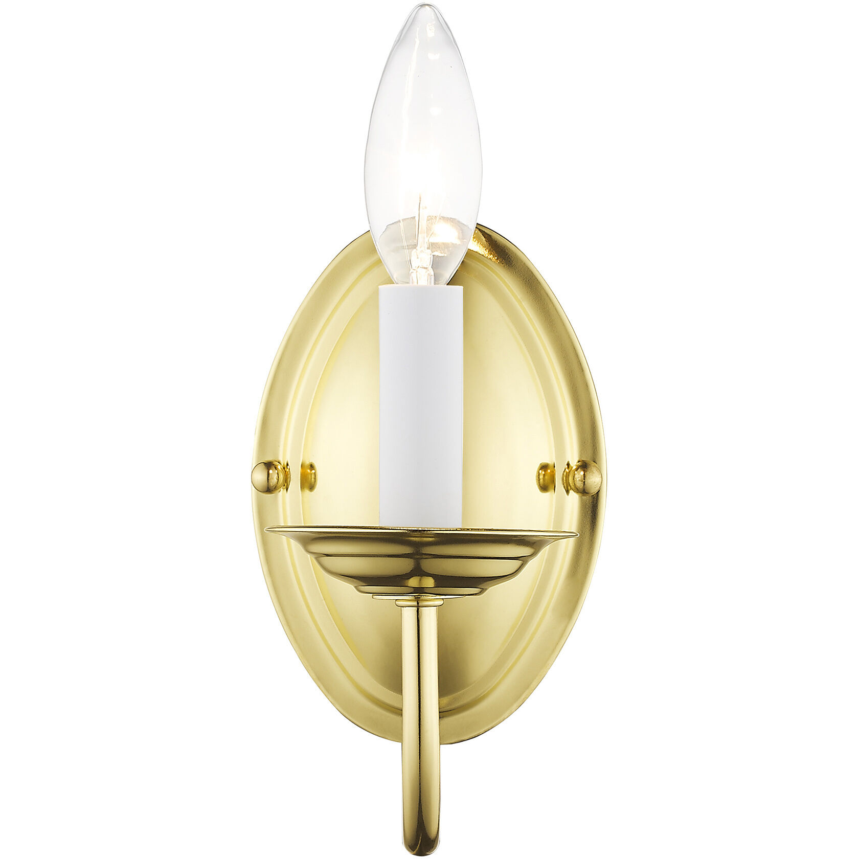 Home Basics 1 Light 4 inch Polished Brass Wall Sconce Wall Light