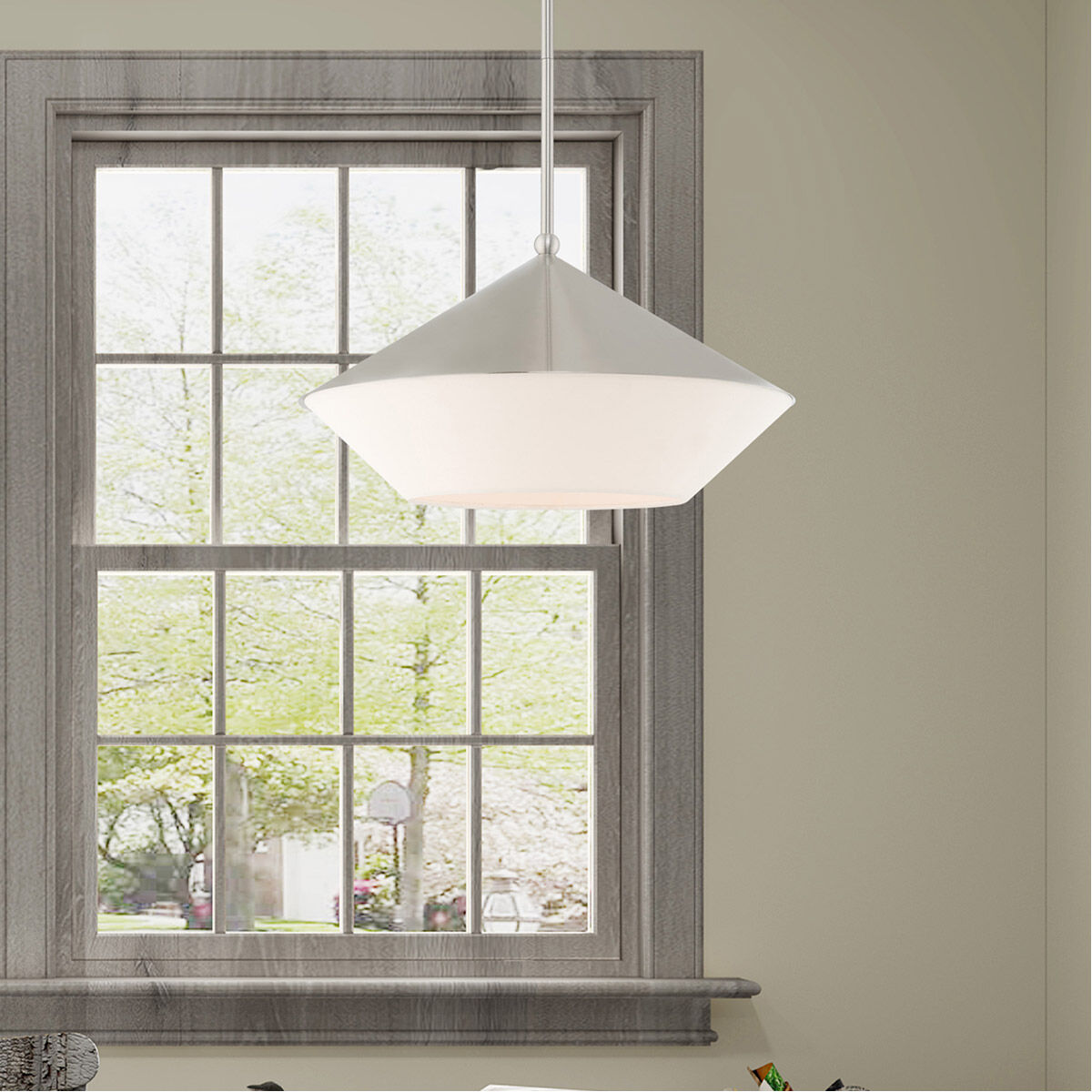 Stockholm 1 Light 18 inch Brushed Nickel Pendant Ceiling Light