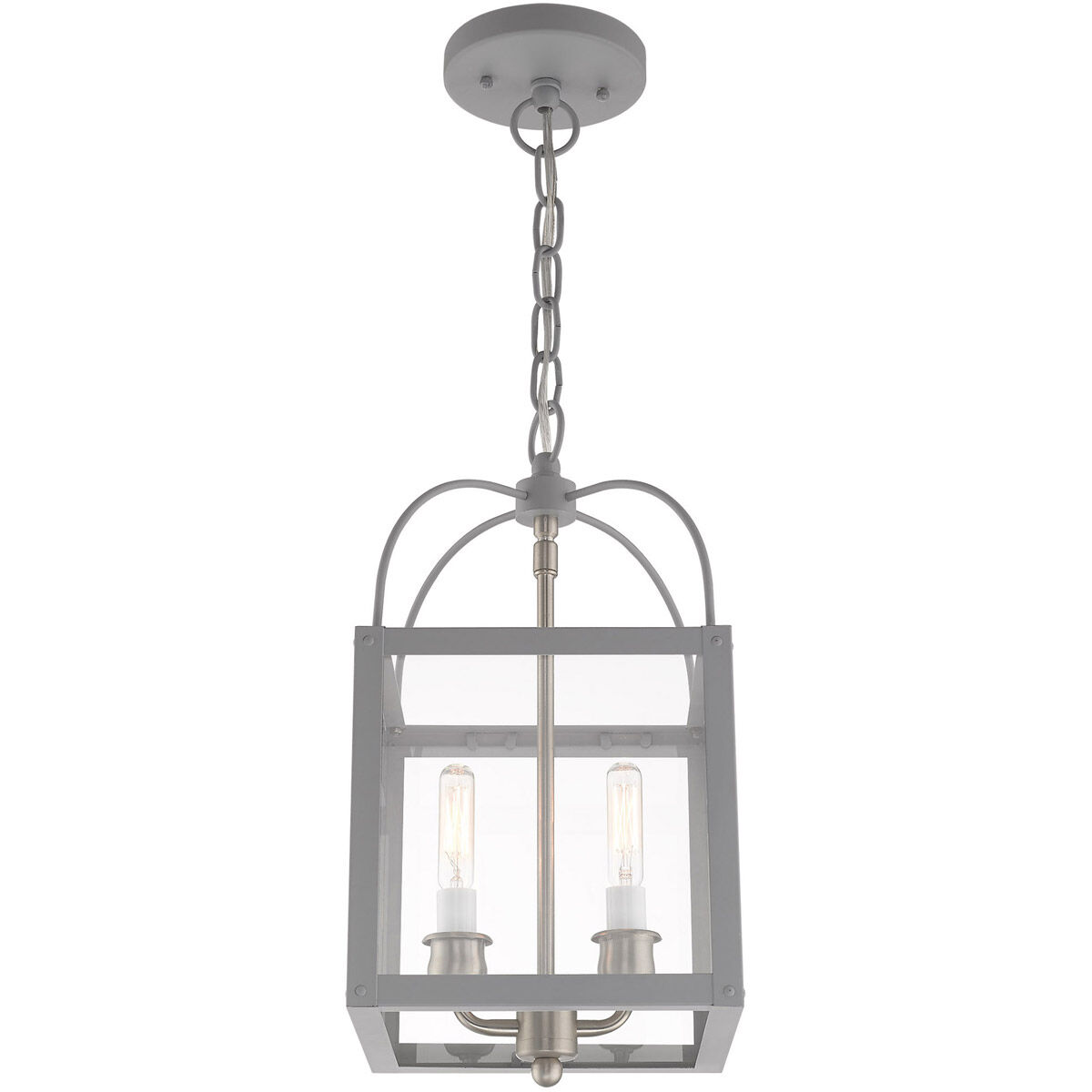 Milford 2 Light 8 inch Nordic Gray Convertible Mini Pendant/Ceiling Mount Ceiling Light