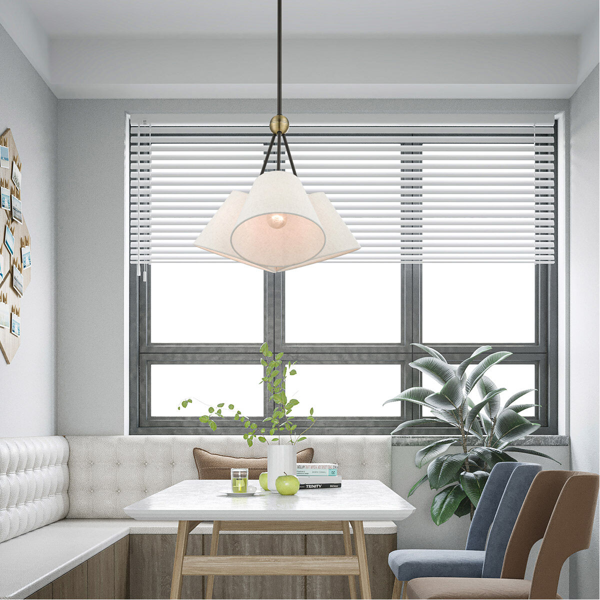 Prato 3 Light 21 inch Bronze with Antique Brass Accents Chandelier Ceiling Light