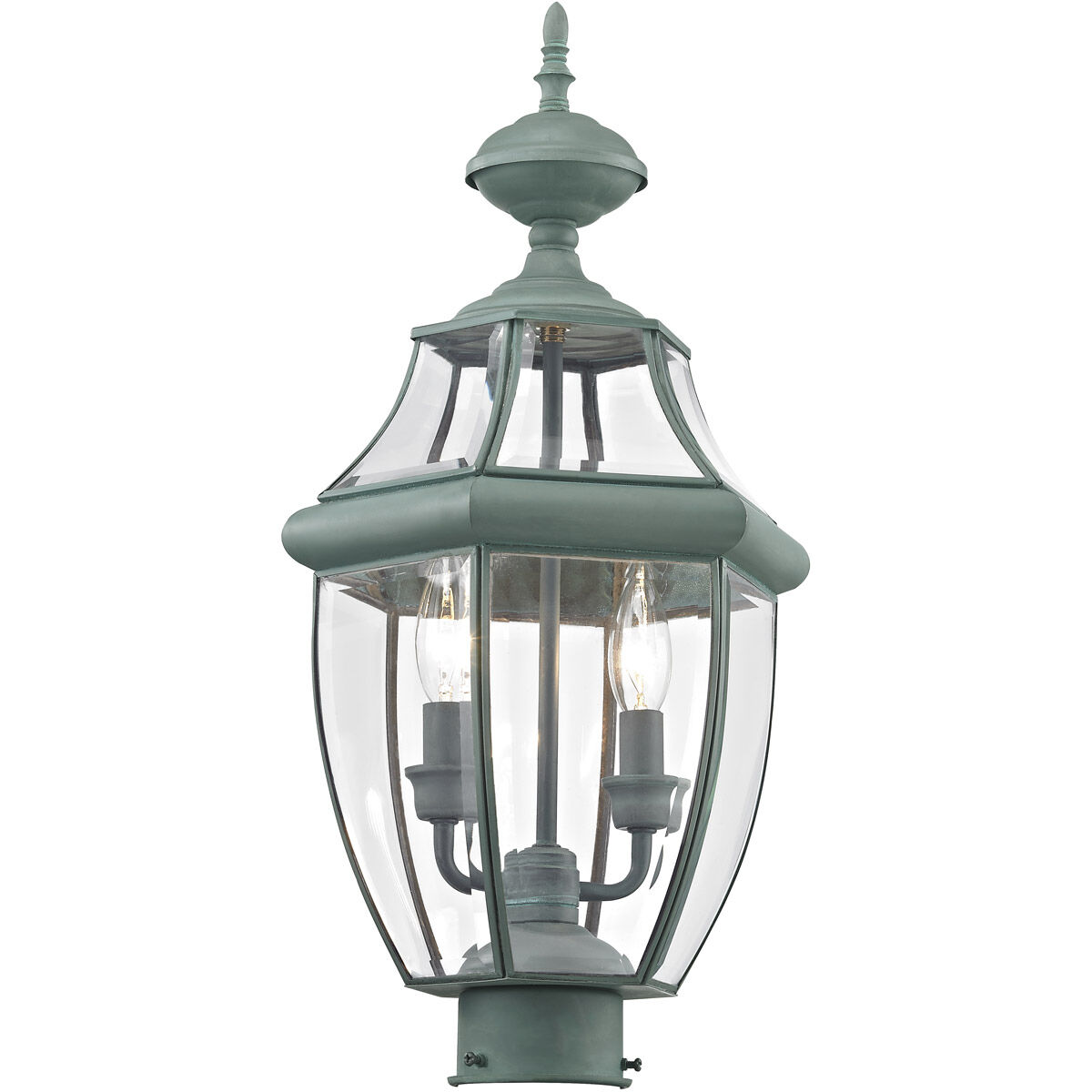 Monterey 2 Light 22 inch Verdigris Outdoor Post Top Lantern