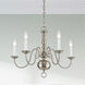 Williamsburgh 5 Light 24 inch Brushed Nickel Chandelier Ceiling Light