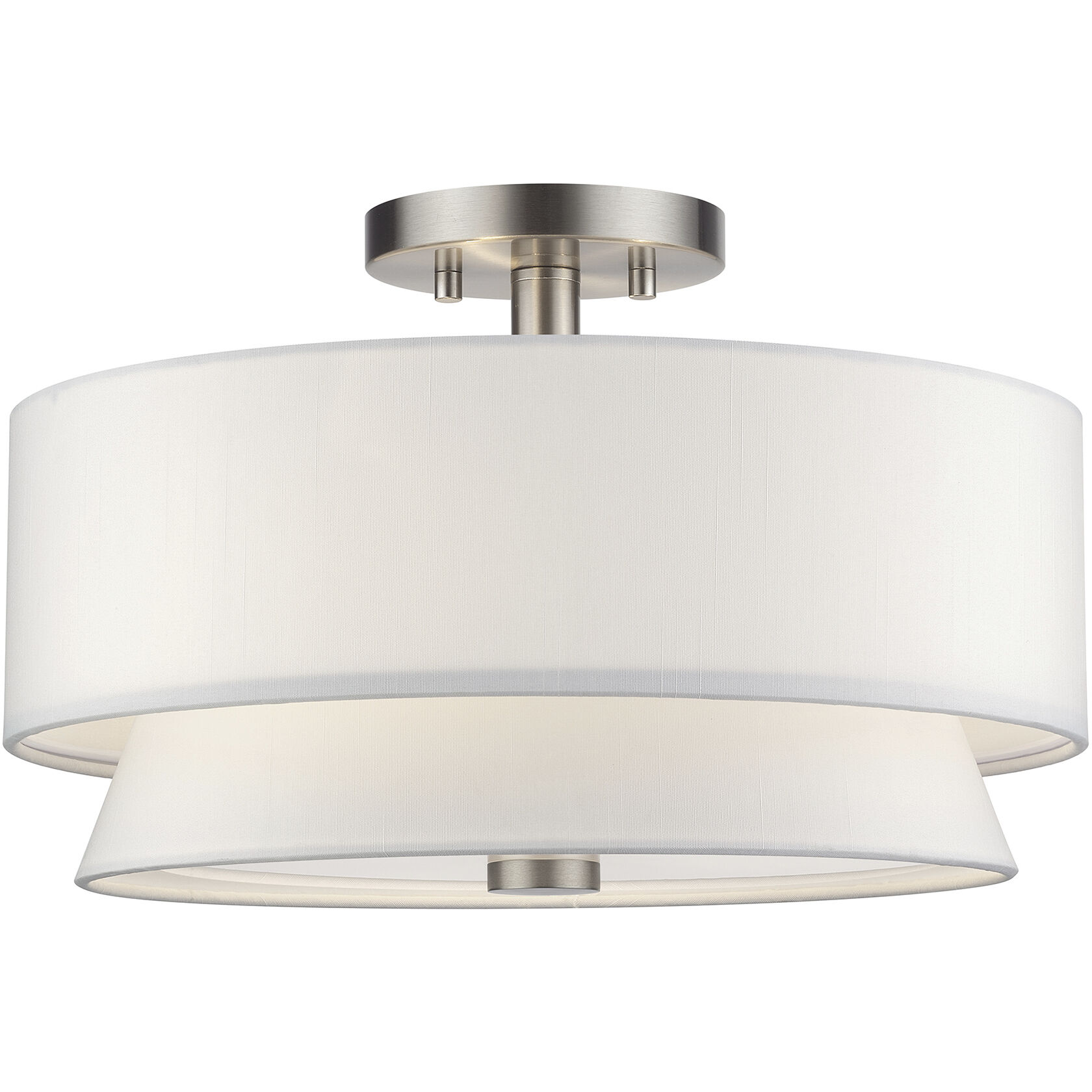 Fontana 3 Light 15 inch Brushed Nickel Semi-Flush Ceiling Light