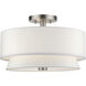 Fontana 3 Light 15 inch Brushed Nickel Semi-Flush Ceiling Light