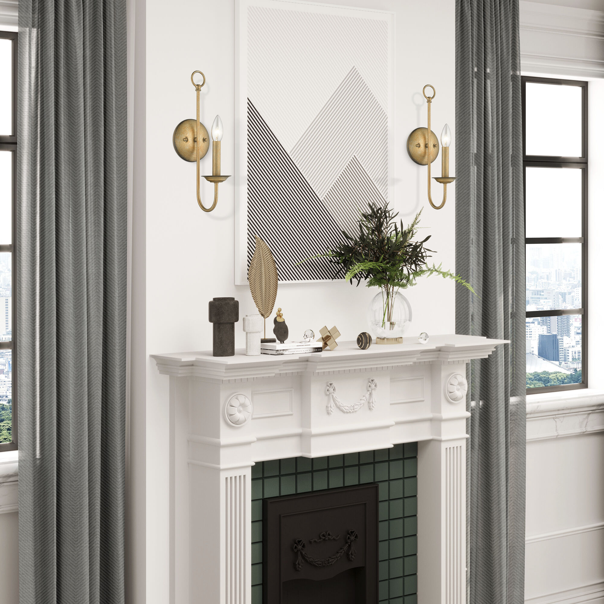 Estate 1 Light 5 inch Antique Gold Leaf Wall Sconce Wall Light, Single