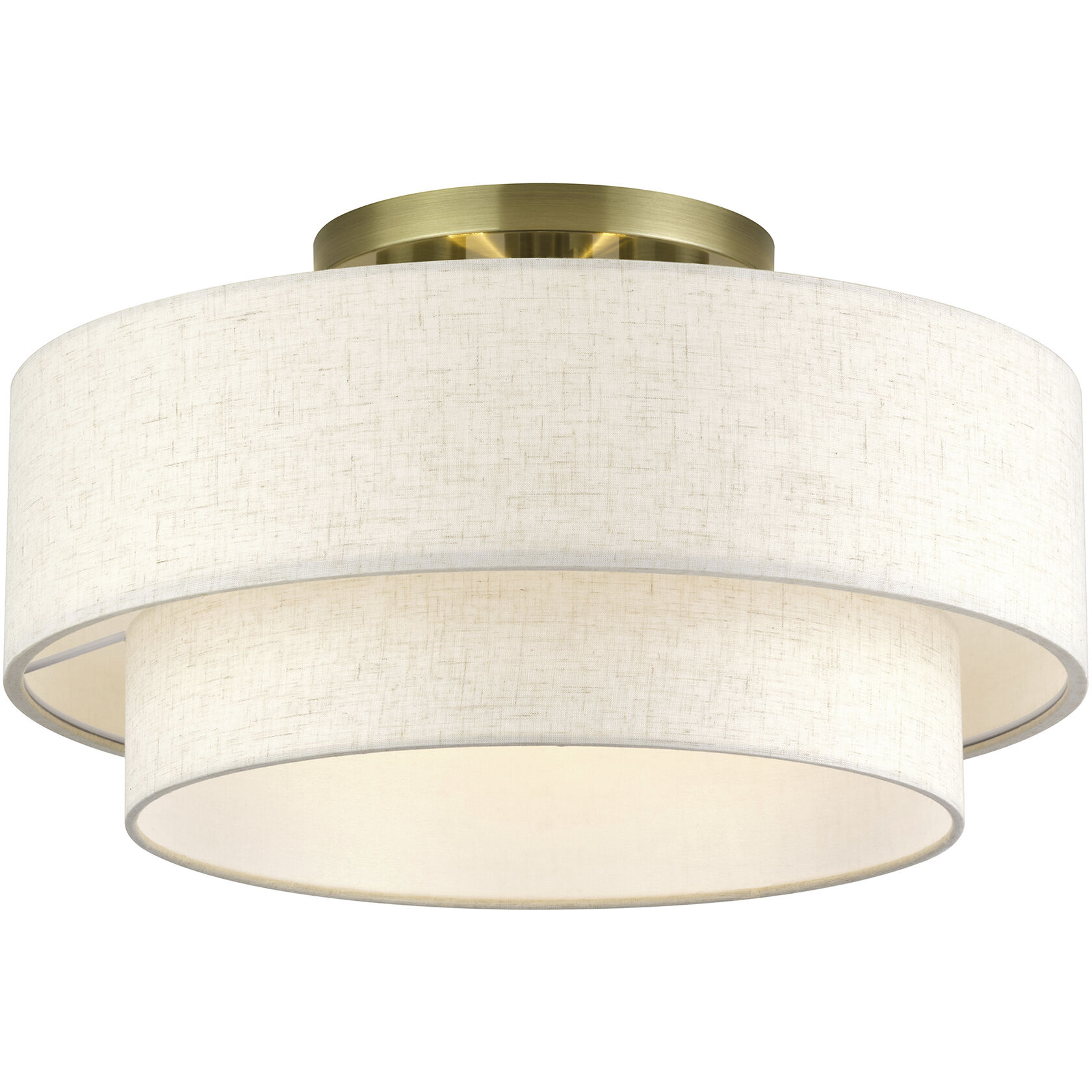 Manorwood 3 Light 18 inch Antique Brass Semi Flush Mount Ceiling Light, Large