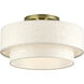 Manorwood 3 Light 18 inch Antique Brass Semi Flush Mount Ceiling Light, Large