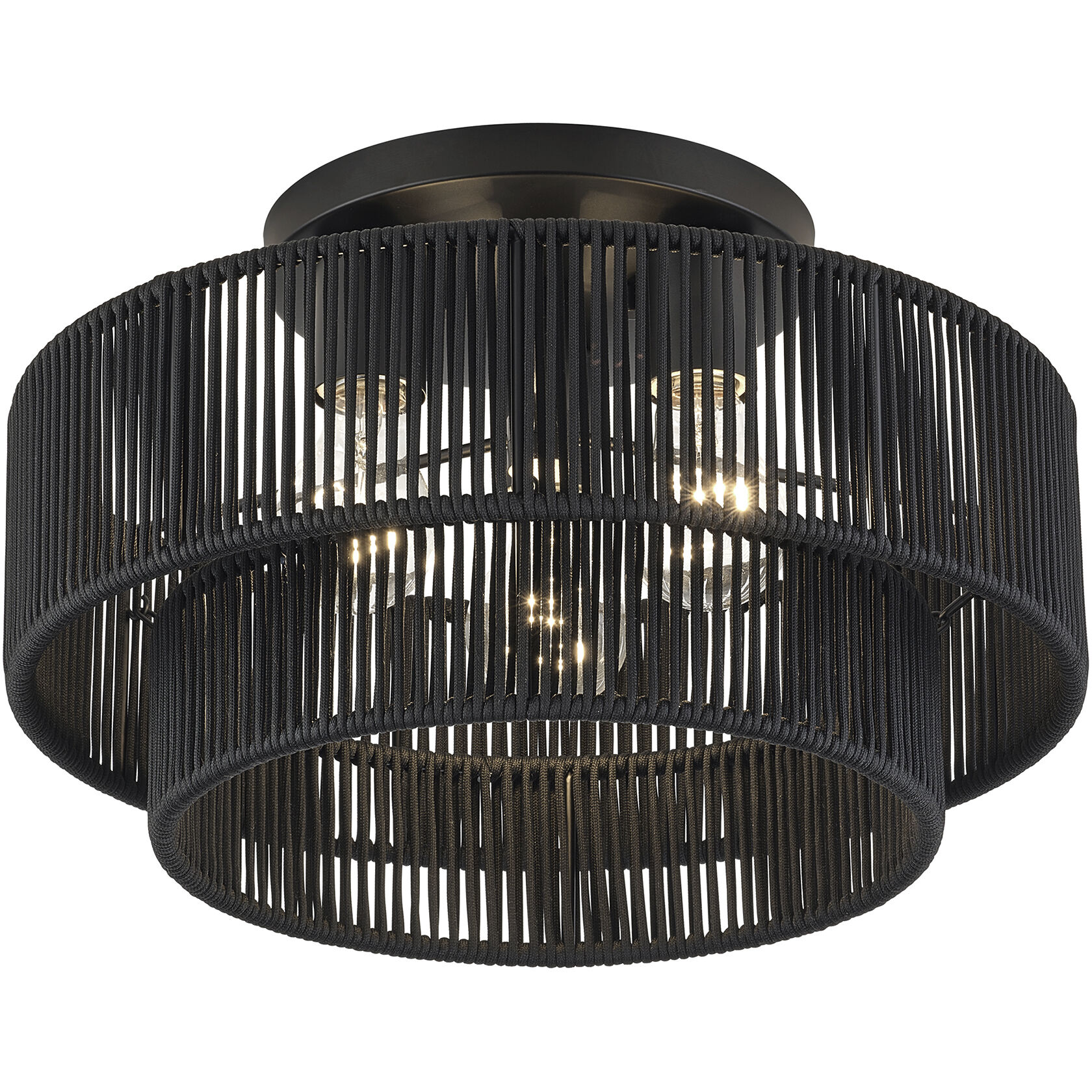 Acordia 3 Light 15 inch Black Semi Flush Mount Ceiling Light, Large