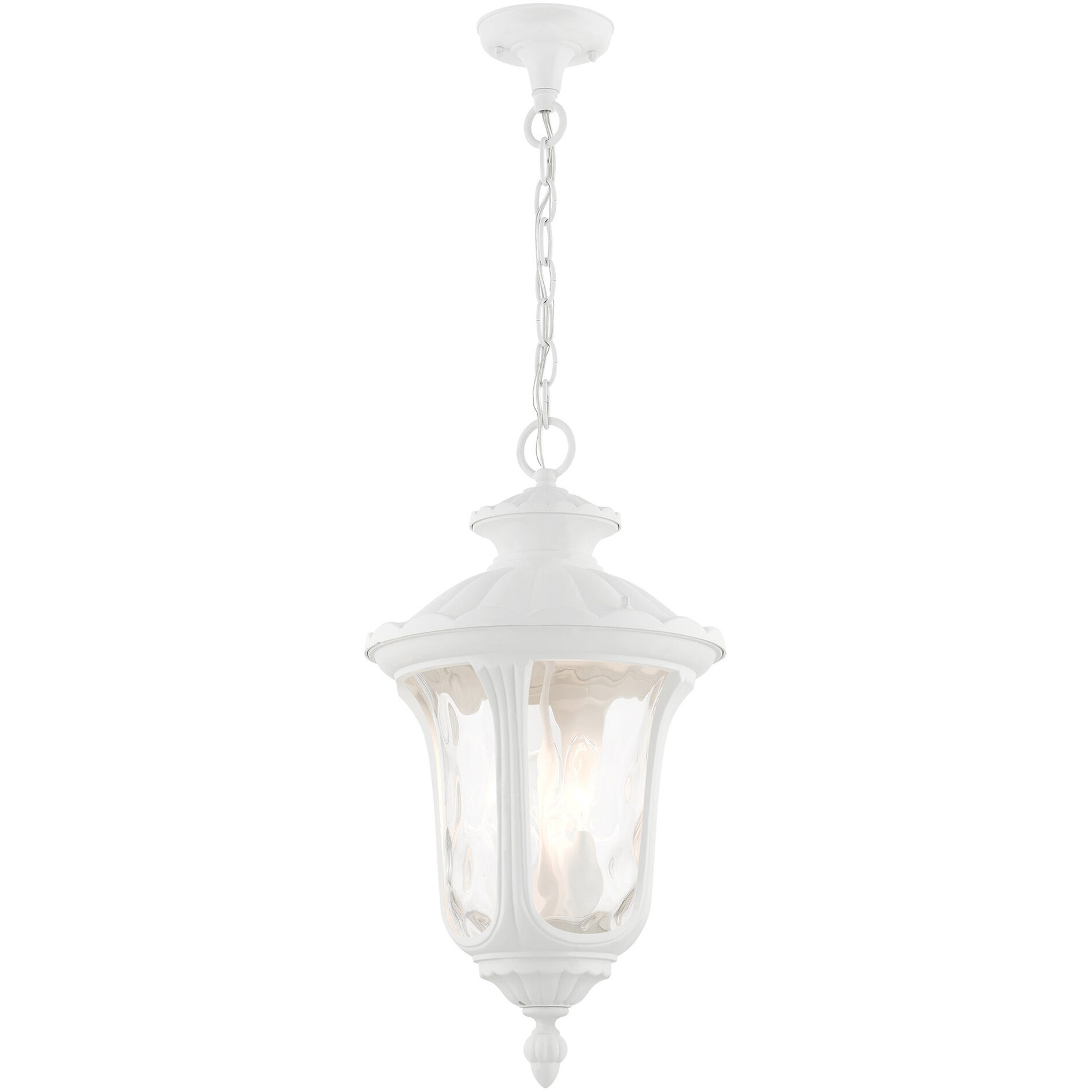Oxford 3 Light 11 inch Textured White Outdoor Pendant Lantern