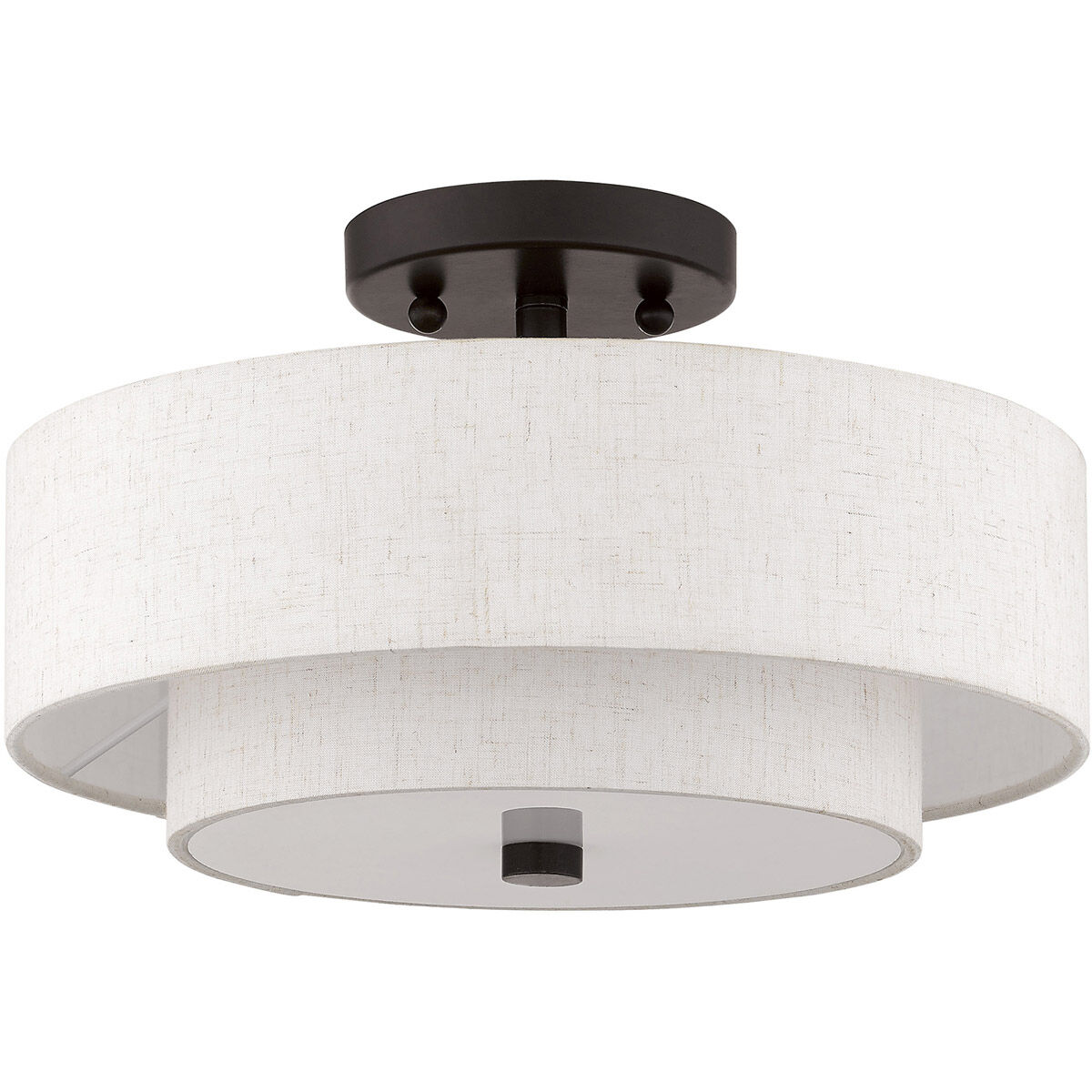 Claremont 2 Light 13 inch English Bronze Semi-Flush Mount Ceiling Light