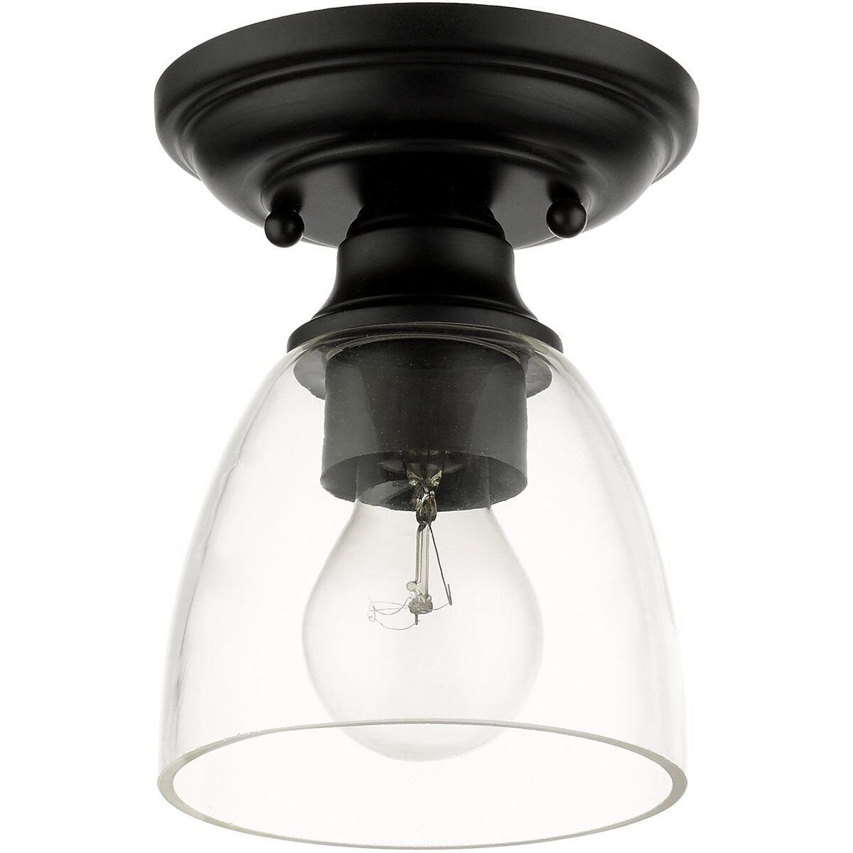 Montgomery 1 Light 5 inch Black Flush Mount Ceiling Light