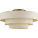Bellingham 5 Light 28 inch Antique Gold Leaf Semi Flush Mount Ceiling Light, Extra Large