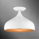 Amador 1 Light 12 inch Shiny White with Polished Chrome Accents Semi-Flush Mount Ceiling Light