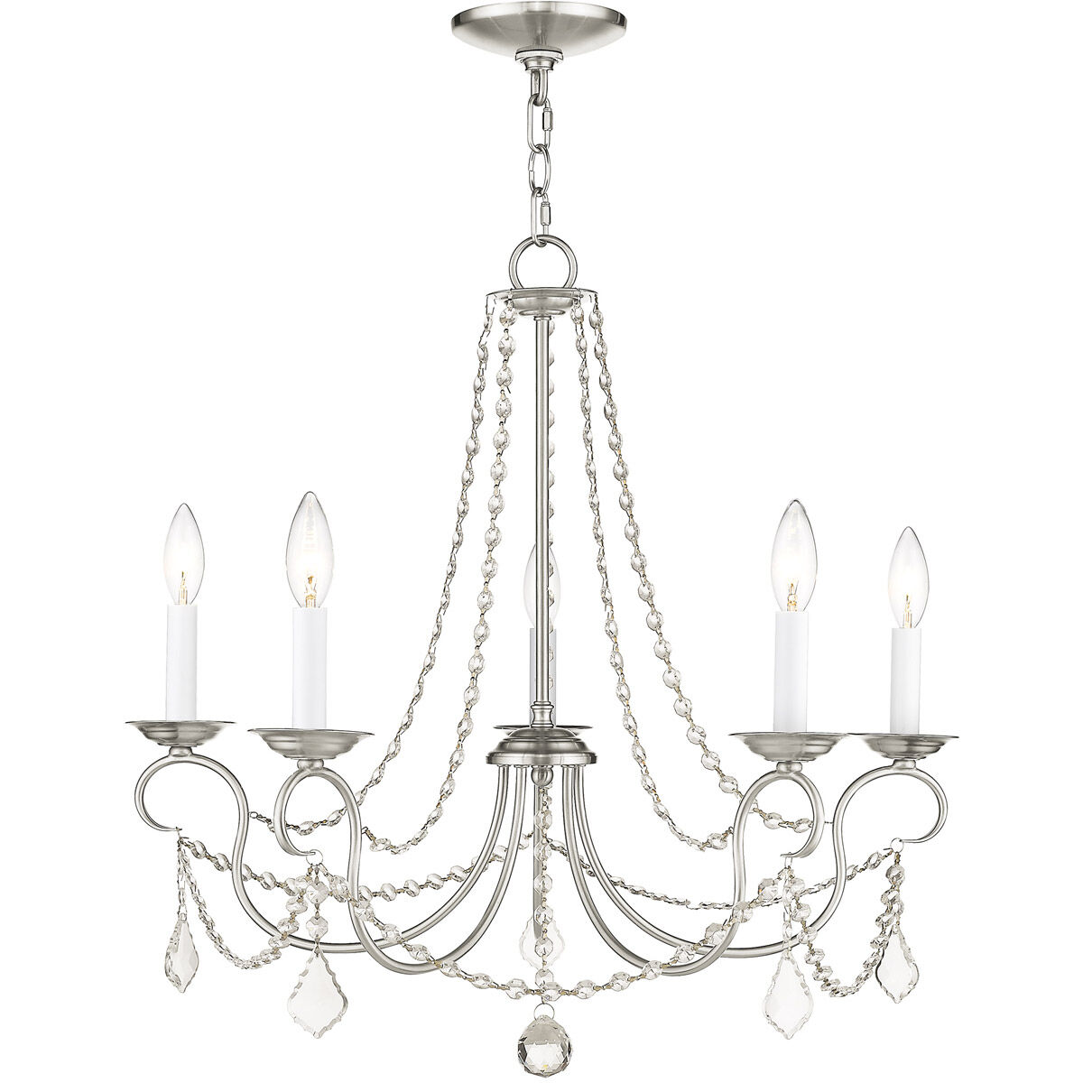 Pennington 5 Light 25 inch Brushed Nickel Chandelier Ceiling Light