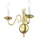 Williamsburgh 2 Light 13 inch Polished Brass Wall Sconce Wall Light