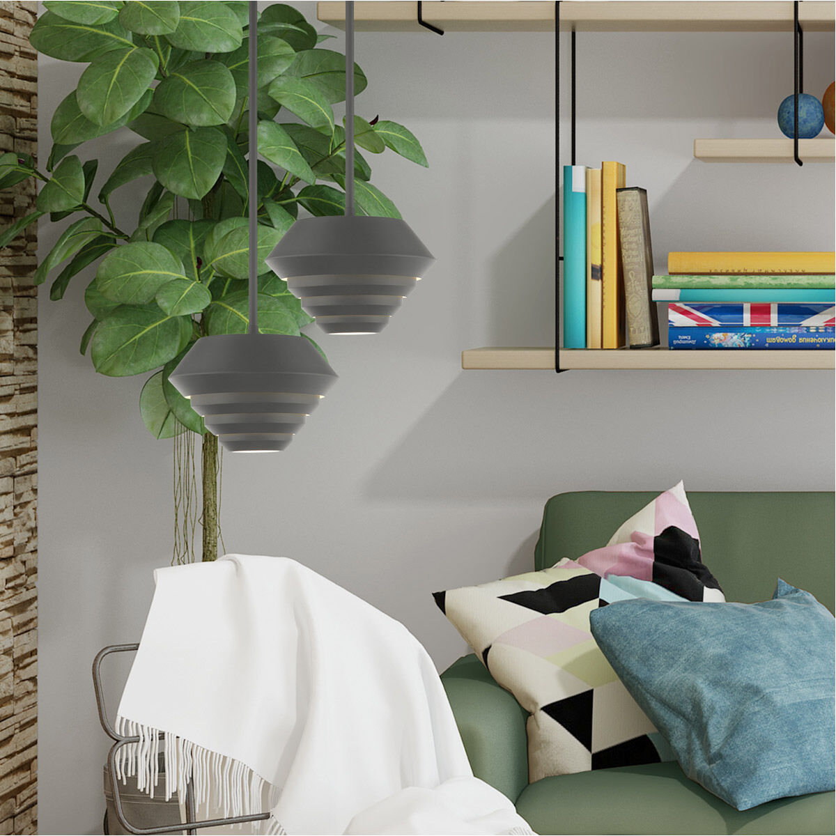 Amsterdam 1 Light 10 inch Scandinavian Gray Mini Pendant Ceiling Light