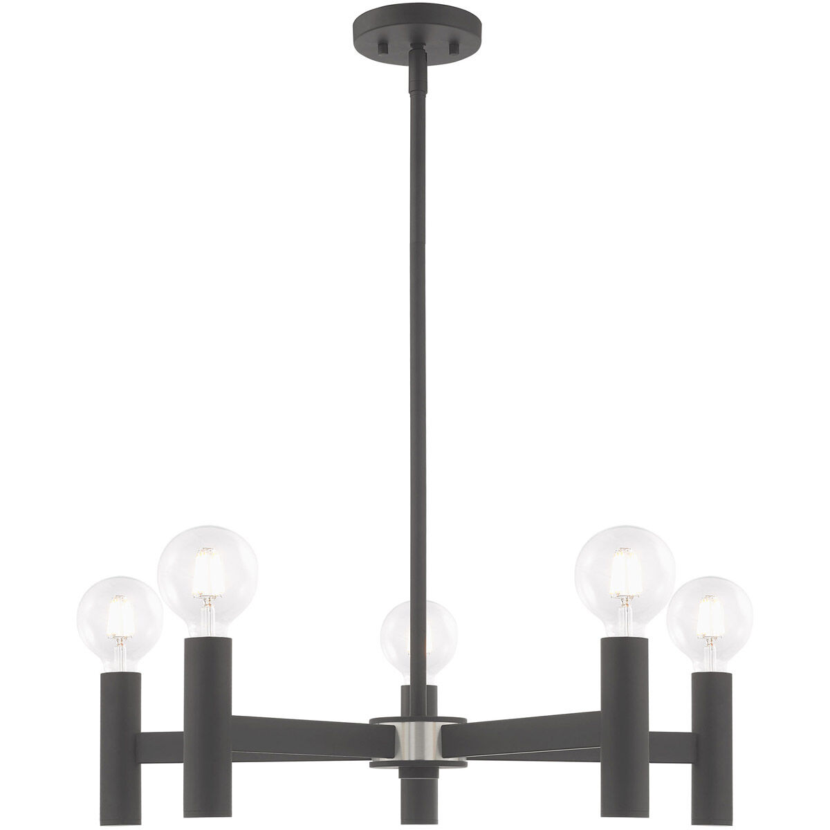 Copenhagen 5 Light 25 inch Scandinavian Gray Chandelier Ceiling Light