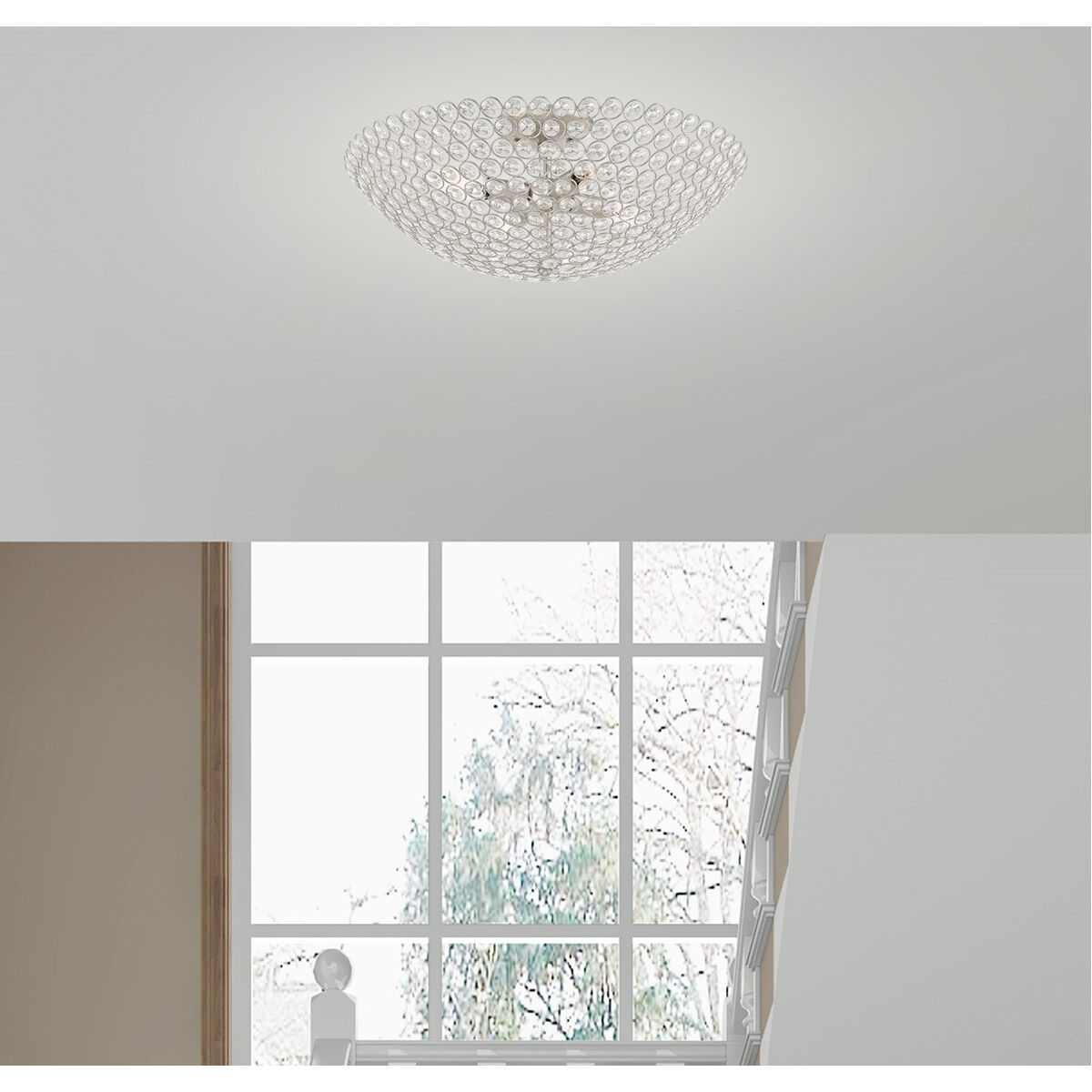 Cassandra 4 Light 20 inch Brushed Nickel Semi-Flush Mount Ceiling Light