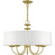 Brookdale 5 Light 23 inch Soft Gold Pendant Chandelier Ceiling Light
