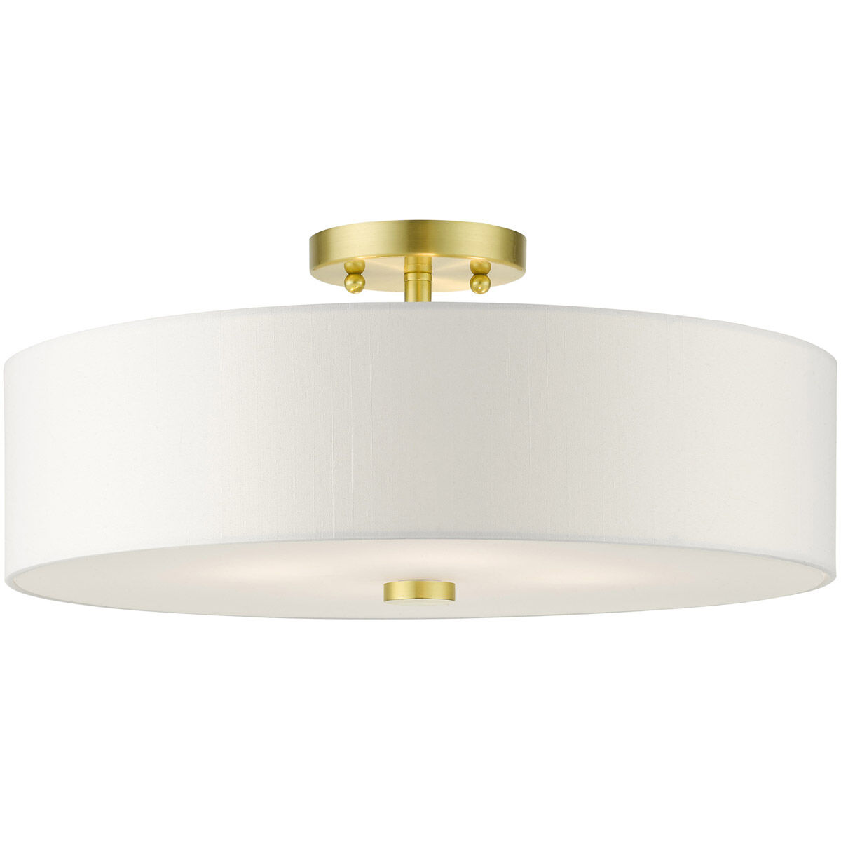 Meridian 4 Light 18 inch Satin Brass Semi Flush Ceiling Light