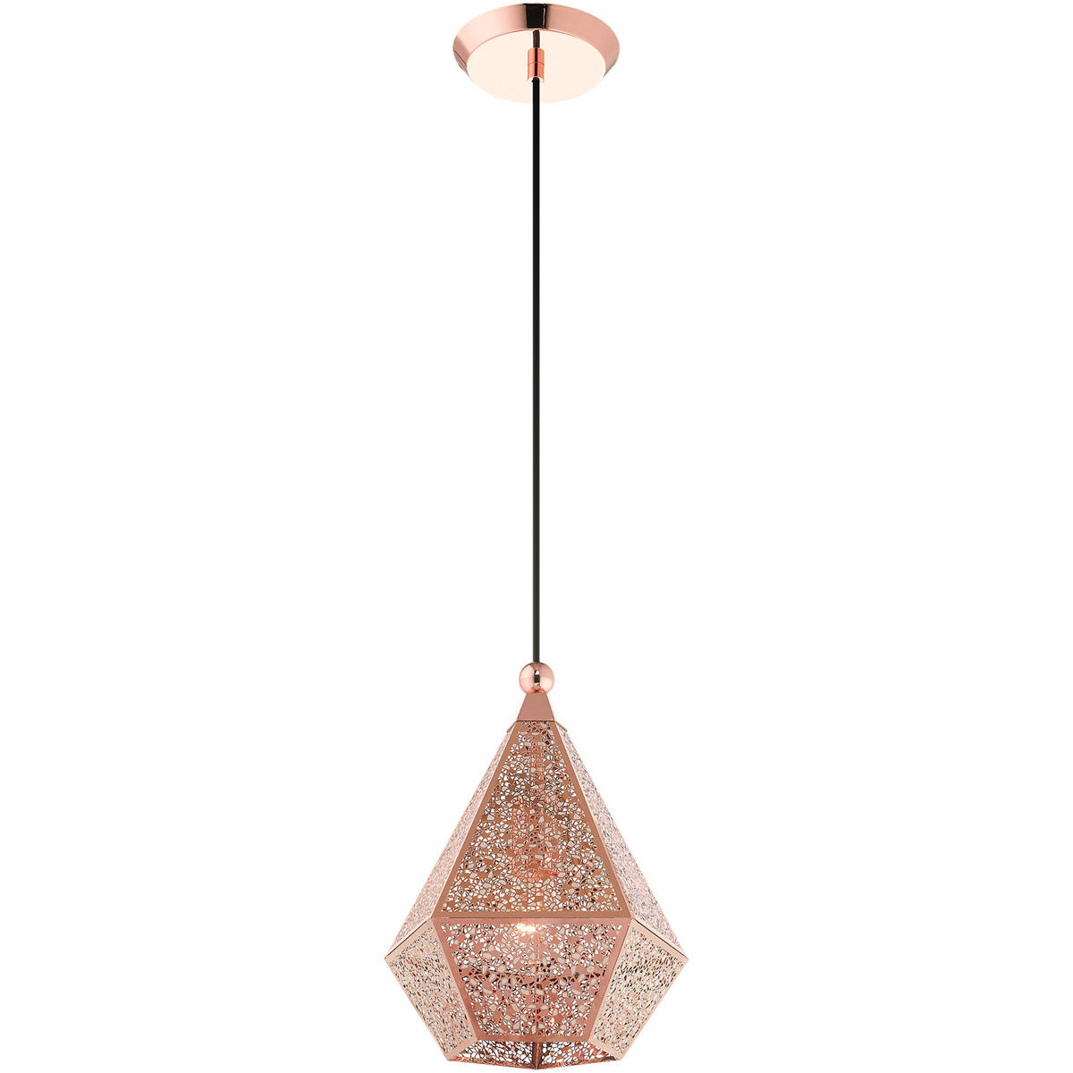Aberdeen 1 Light 10 inch Rose Gold Pendant Ceiling Light