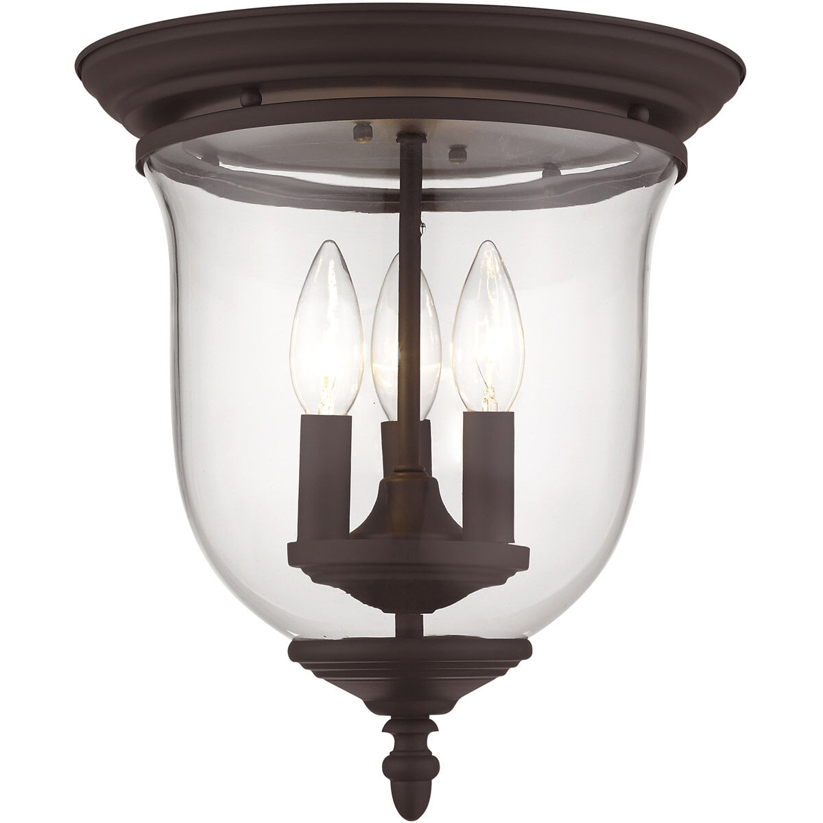 Legacy 3 Light 12 inch Bronze Flush Mount Ceiling Light