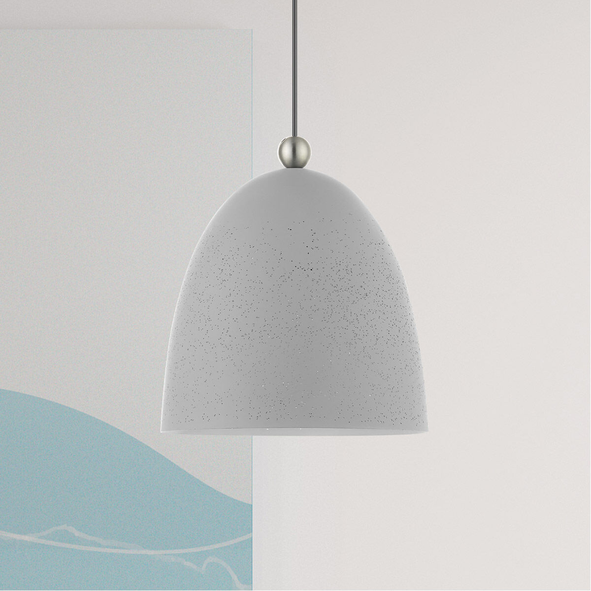 Arlington 1 Light 12 inch Nordic Gray with Brushed Nickel Accents Pendant Ceiling Light