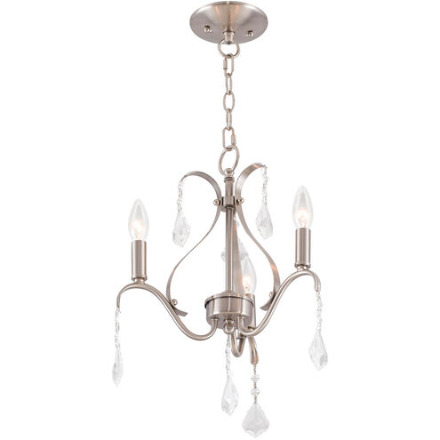Caterina 3 Light 13 inch Brushed Nickel Mini Chandelier Ceiling Light
