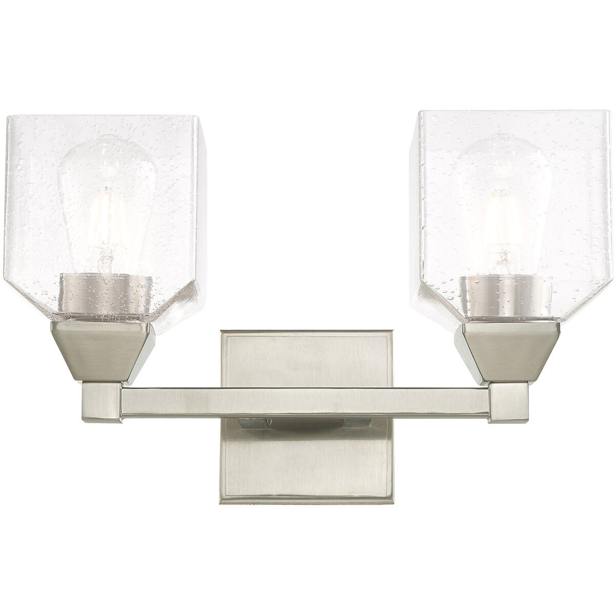 Aragon 2 Light 15 inch Brushed Nickel Bath Vanity Wall Light