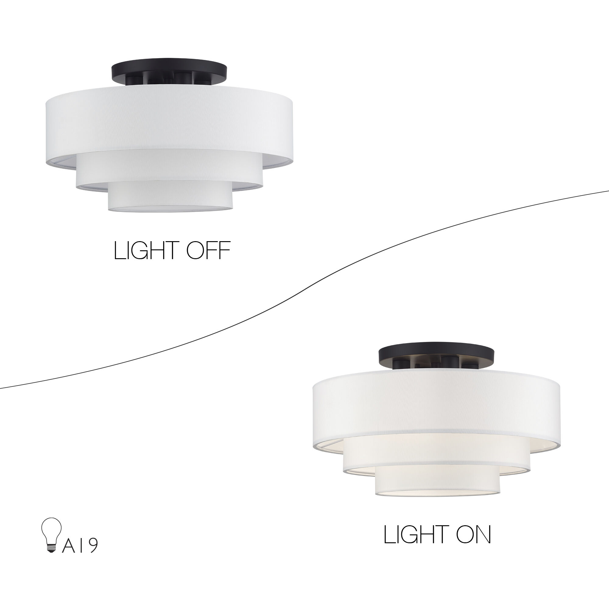 Manorwood 4 Light 21 inch Bronze Semi-Flush Ceiling Light