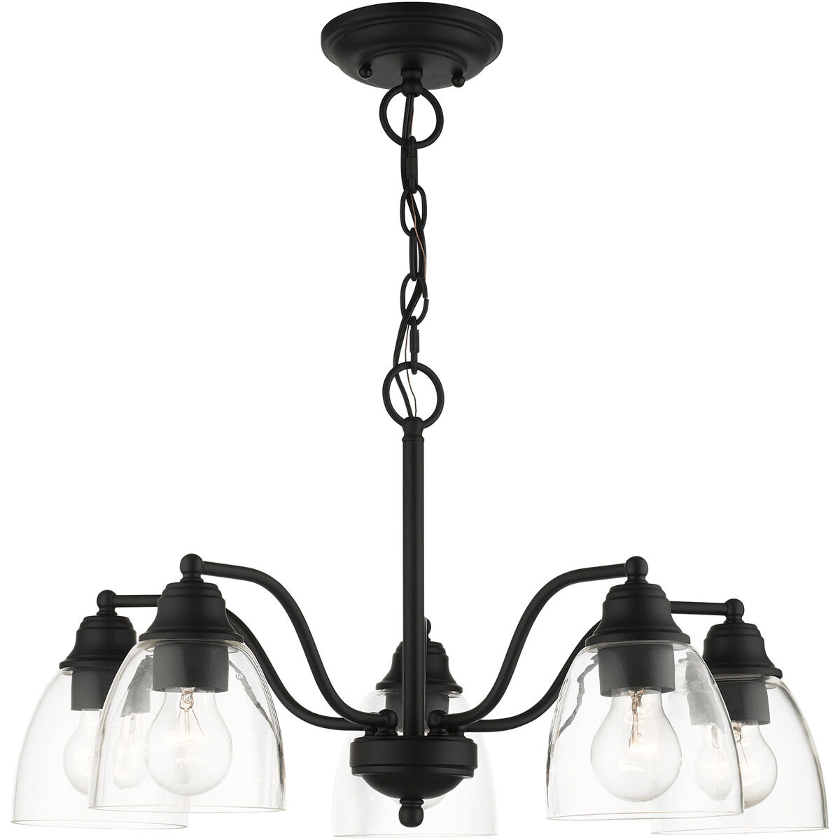 Montgomery 5 Light 24 inch Black Chandelier Ceiling Light