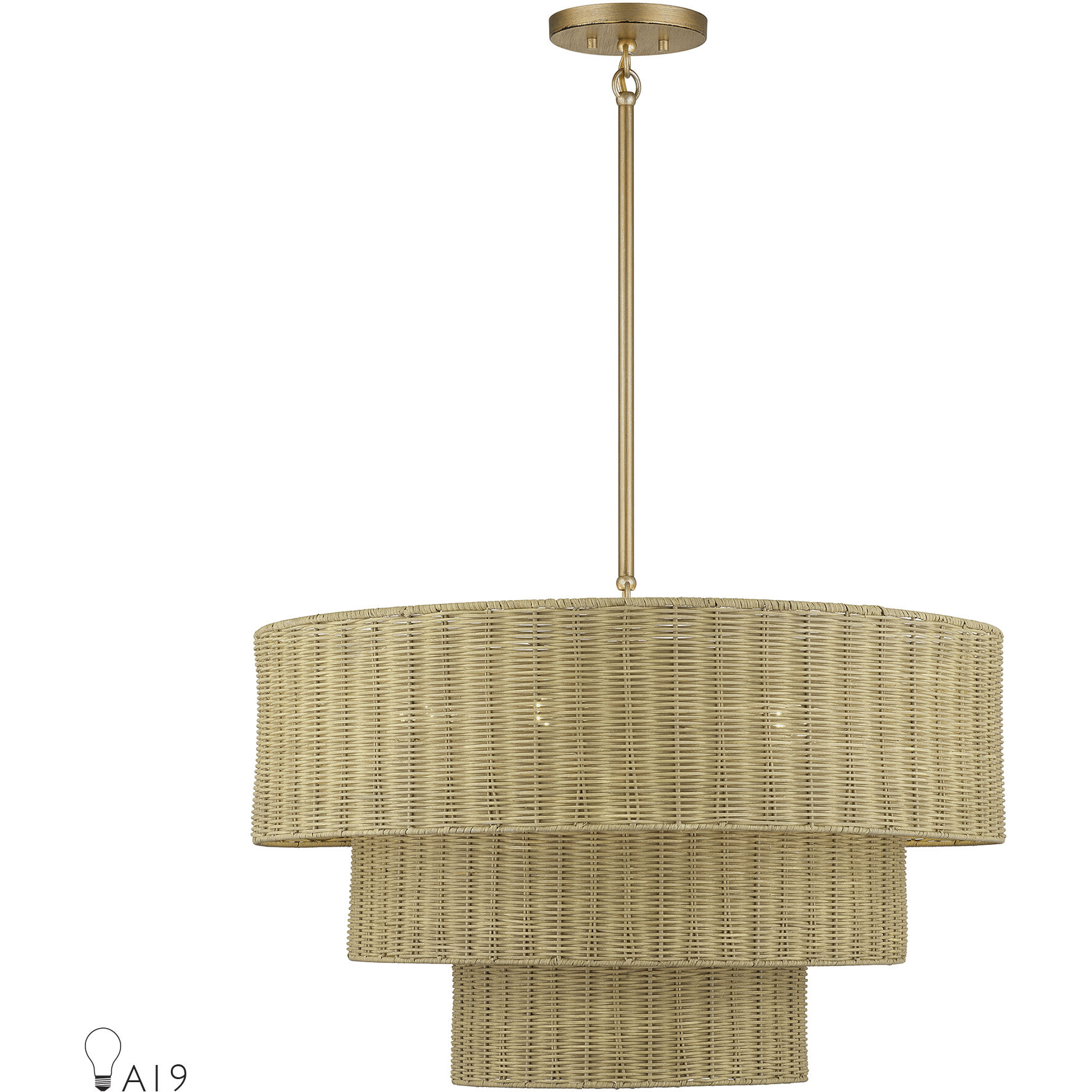 Weavington 6 Light 28 inch Antique Gold Leaf Pendant Chandelier Ceiling Light, Large