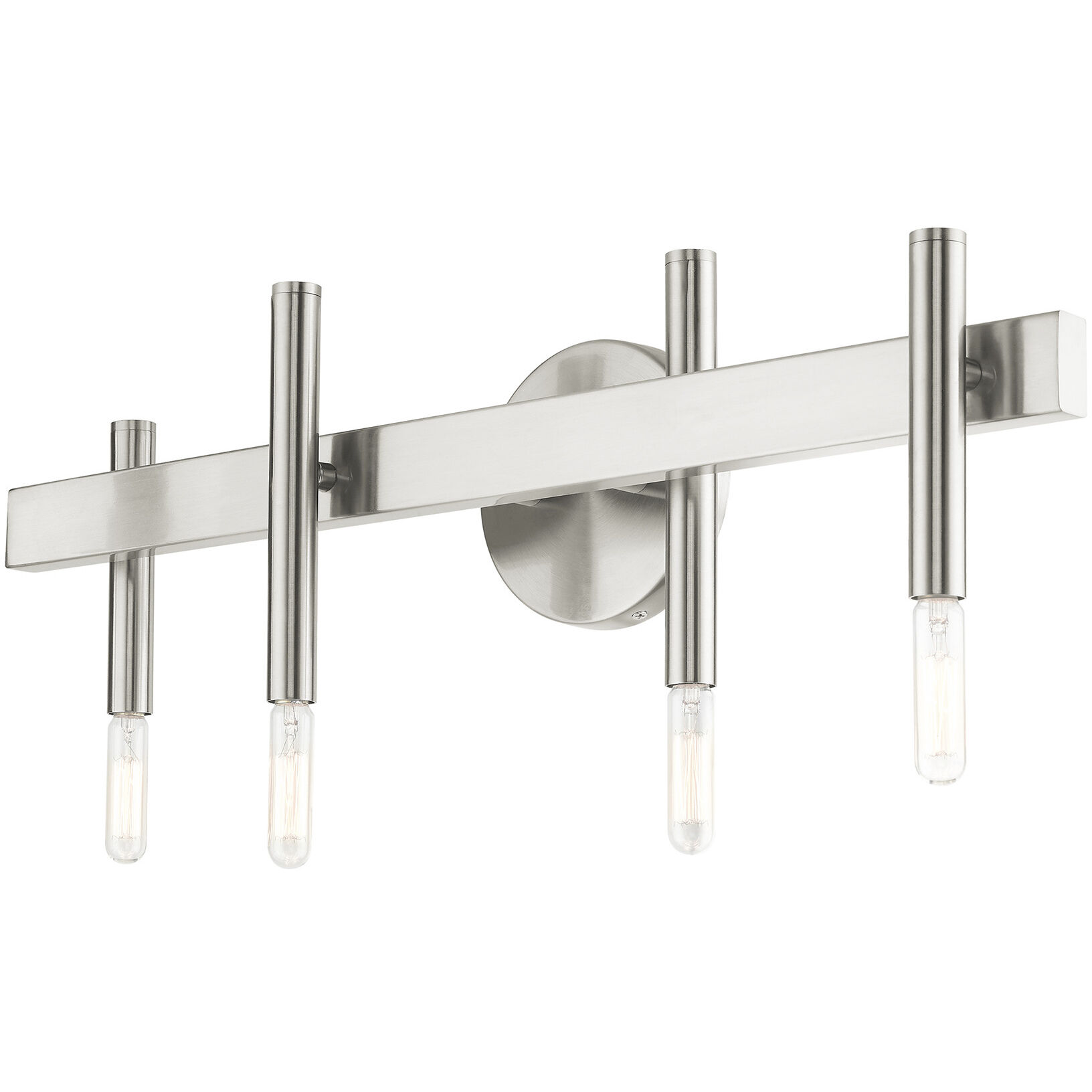 Denmark 4 Light 24 inch Brushed Nickel with Bronze Accents Vanity Sconce Wall Light