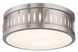 Vista 2 Light 12 inch Brushed Nickel Flush Mount Ceiling Light