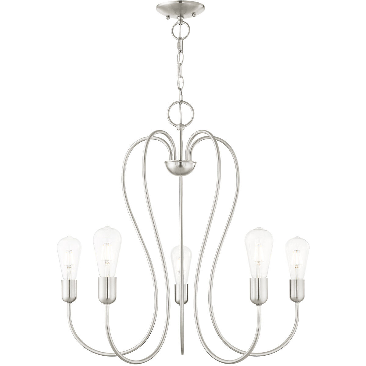 Lucerne 5 Light 24 inch Brushed Nickel Chandelier Ceiling Light