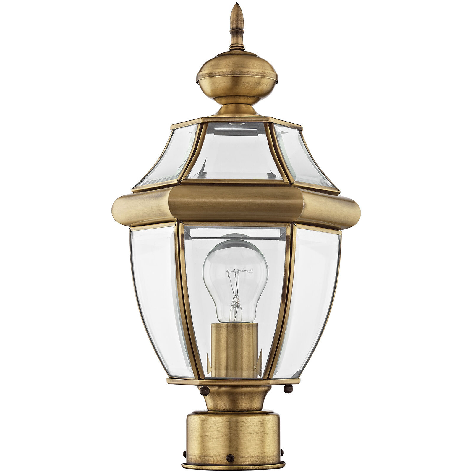 Monterey 1 Light 17 inch Antique Brass Outdoor Post Top Lantern