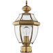 Monterey 1 Light 17 inch Antique Brass Outdoor Post Top Lantern