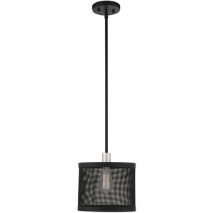 Industro 1 Light 10 inch Black with Brushed Nickel Accents Pendant Ceiling Light