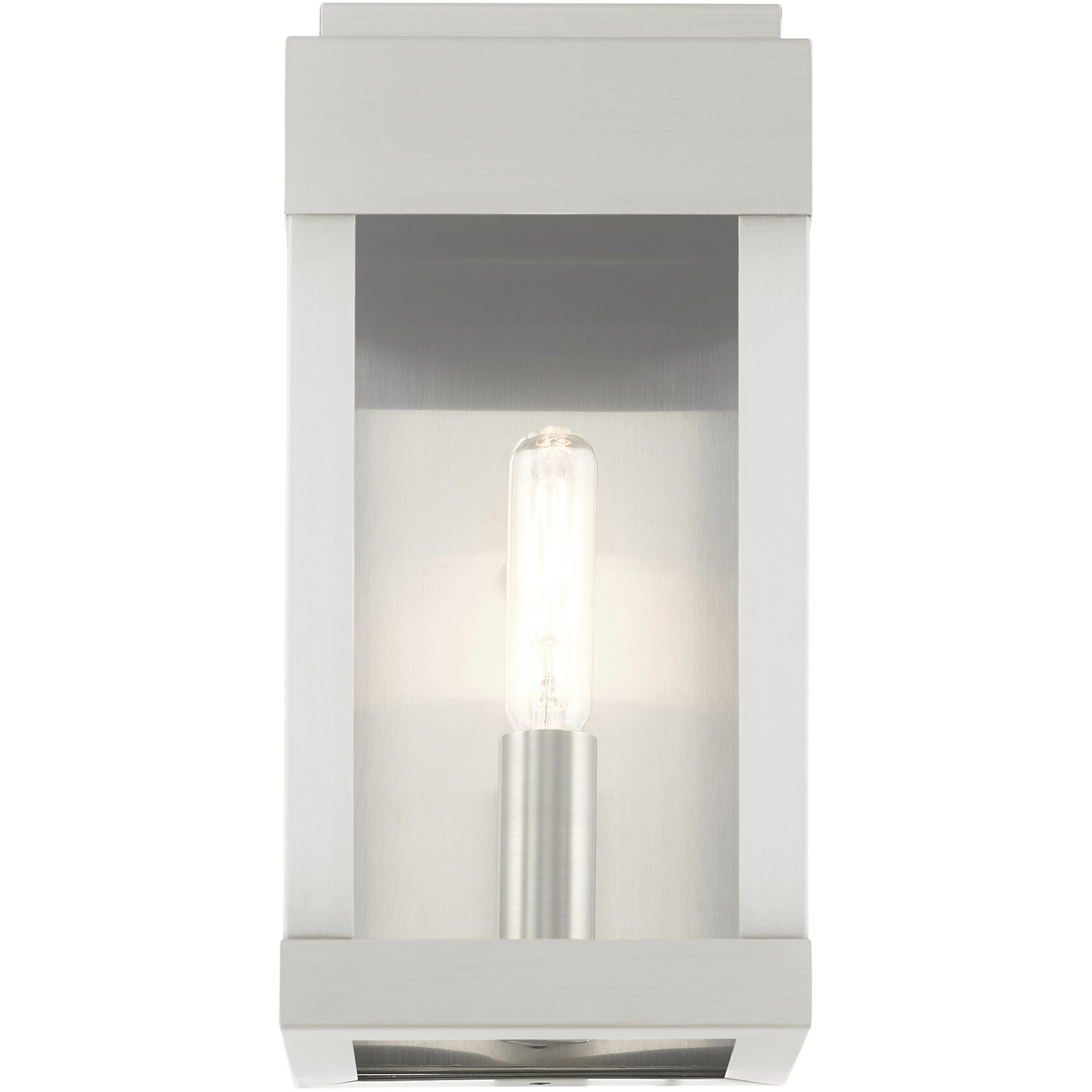 York 1 Light 9 inch Brushed Nickel Outdoor ADA Wall Lantern