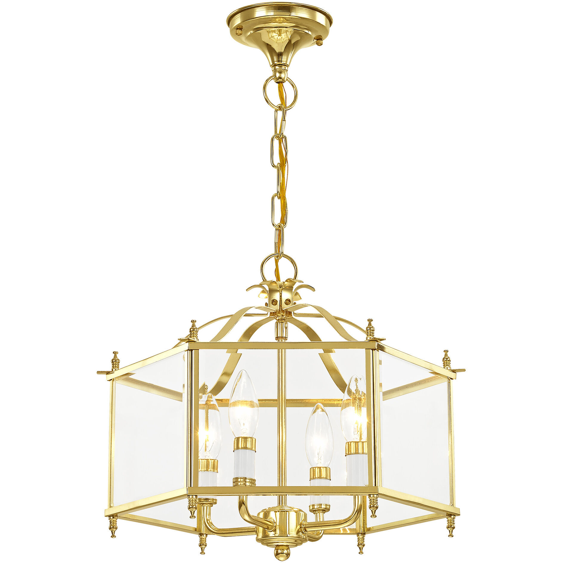 Livingston 4 Light 16 inch Polished Brass Convertible Pendant/Ceiling Mount Ceiling Light