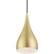 Amador 1 Light 6.25 inch Soft Gold with Polished Brass Accents Mini Pendant Ceiling Light