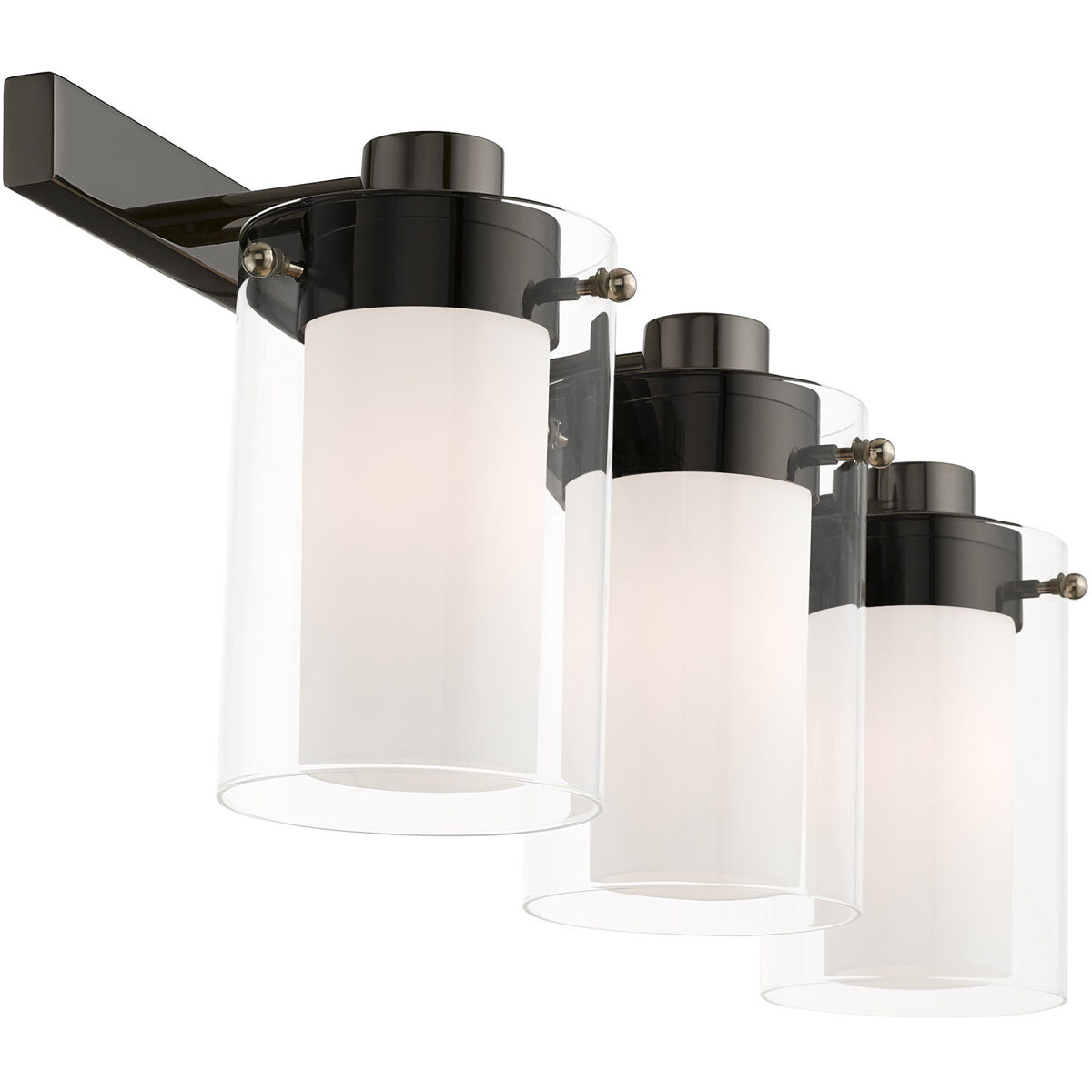 Manhattan 3 Light 23 inch Polished Black Chrome Vanity Sconce Wall Light