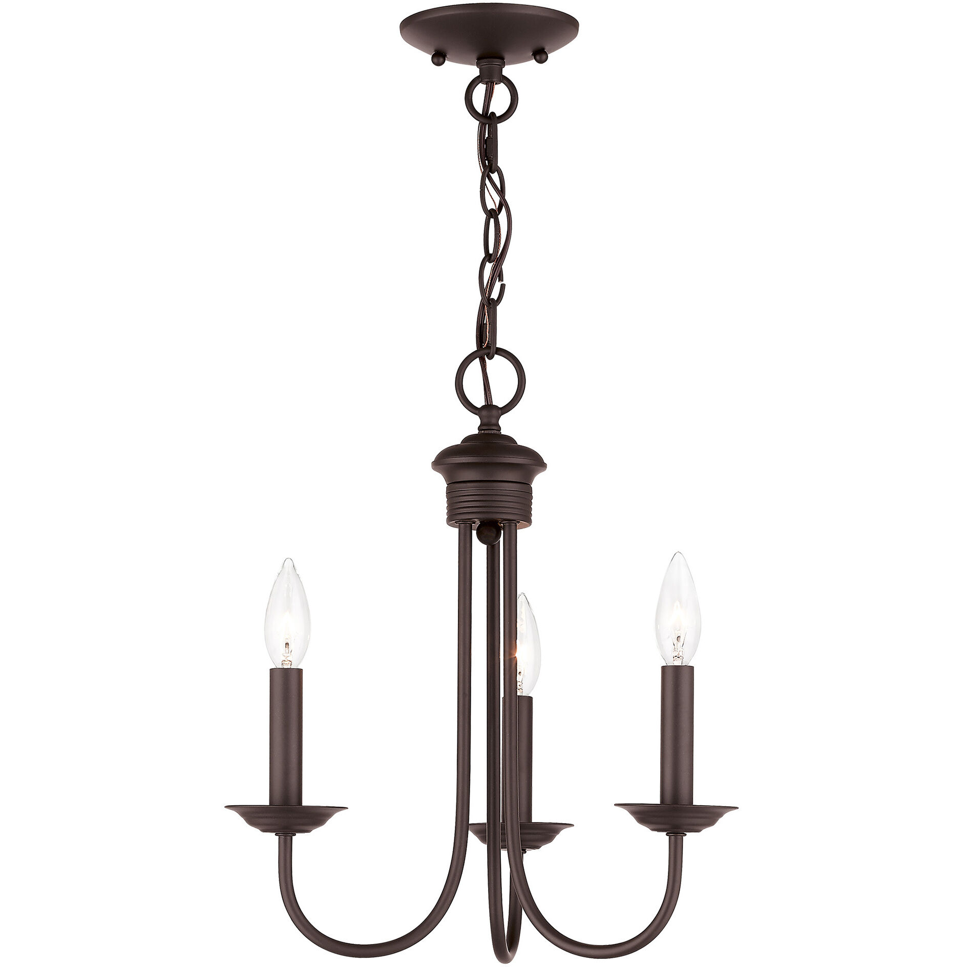 Estate 3 Light 14 inch Bronze Mini Chandelier Ceiling Light