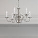 Williamsburgh 6 Light 24 inch Brushed Nickel Chandelier Ceiling Light