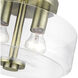 Whitworth 2 Light 12.25 inch Antique Brass Semi-Flush Ceiling Light