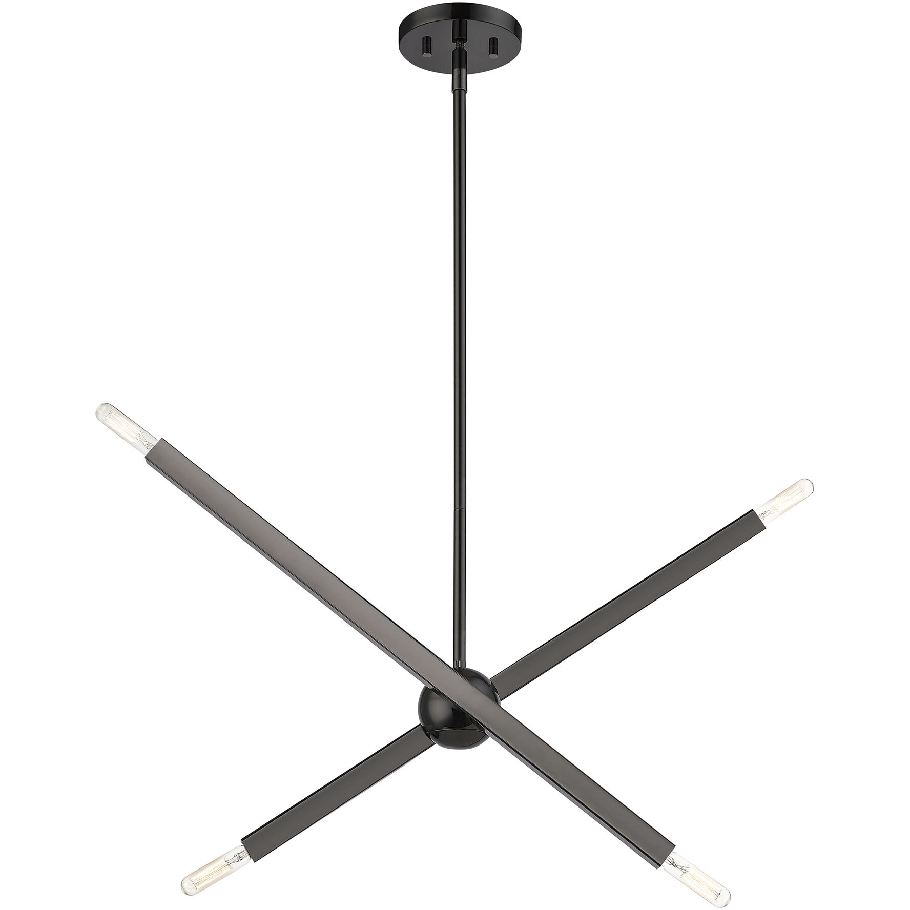 Monaco 4 Light 28 inch Black Chrome Linear Chandelier Ceiling Light