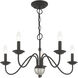 Windsor 5 Light 24 inch Black Chandelier Ceiling Light